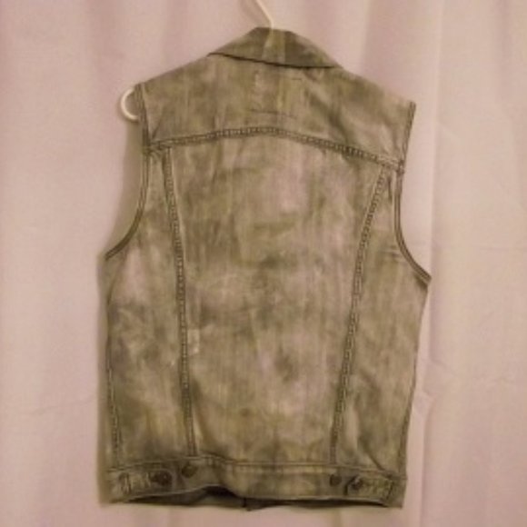 LEVI'S Women's Jean Vest, Light Gray wash, Med - Picture 2 of 5